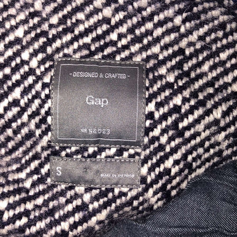 Gap size small Moto blue tweed zippered jacket - Picture 6 of 8